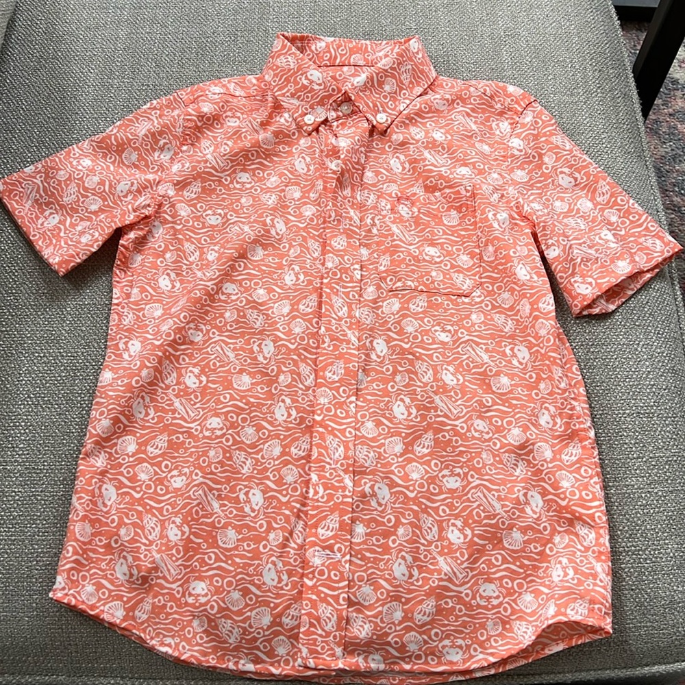 Boys size medium 8 to 10 southern tide short sleeve button-down shirt